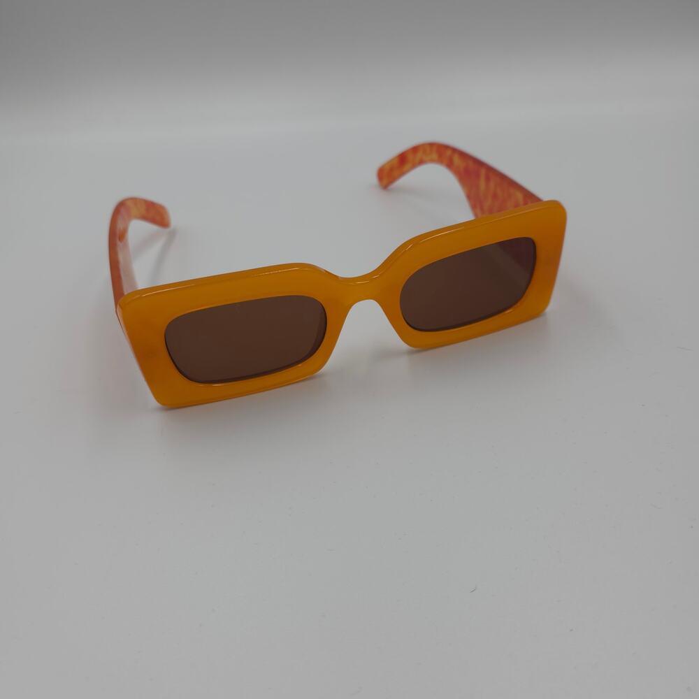 & Other Stories Orange Rectangular Thick Sunglass… - image 4